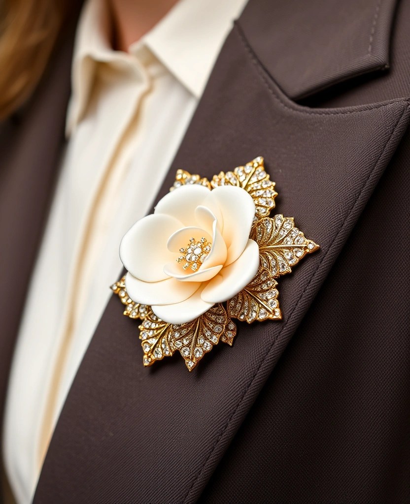 20 Budget-Friendly Chanel- Inspired Finds on Amazon That Look Expensive (But Aren't!) - 5. Stylish Camellia Brooch
